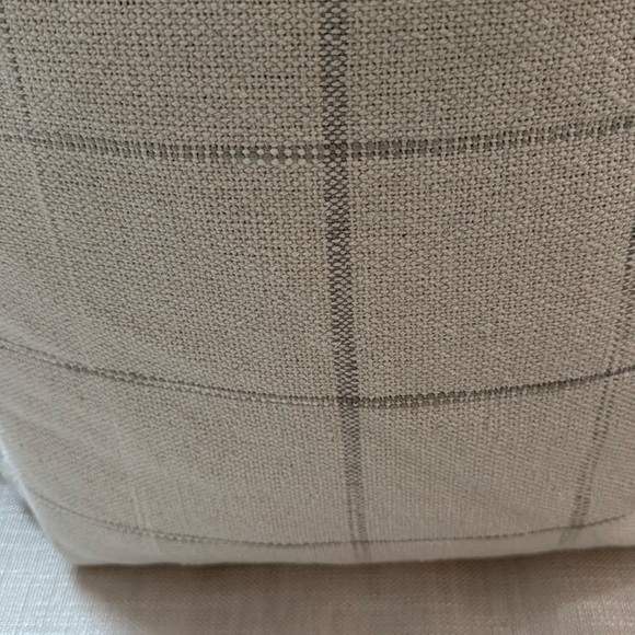 Studio McGee Cream and Gray Accent Pillow with Subtle Grid Design - Picture 2 of 2